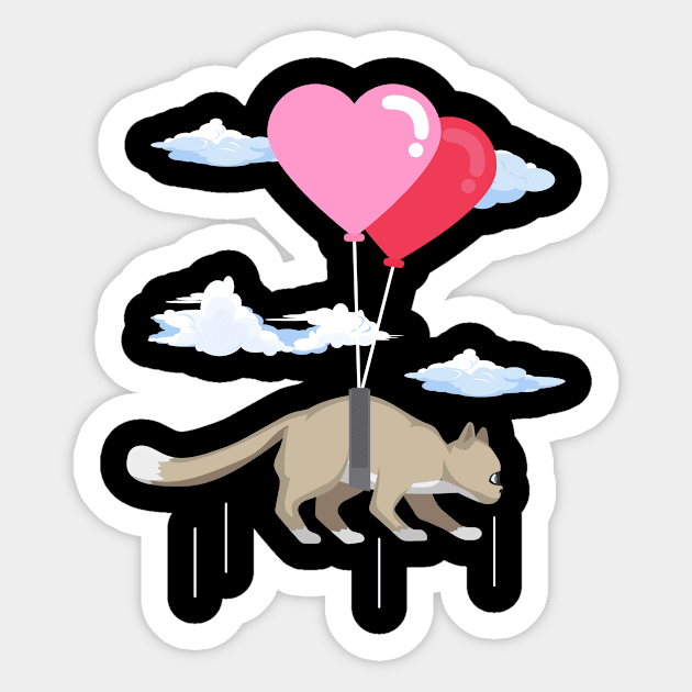 Funny Valentine's Day Cat Cute Persian Design Sticker by 2blackcherries